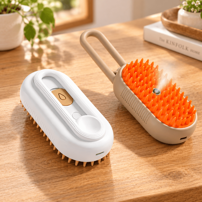 Escova Removedora De Pelos Com Vapor Para Cães E Gatos