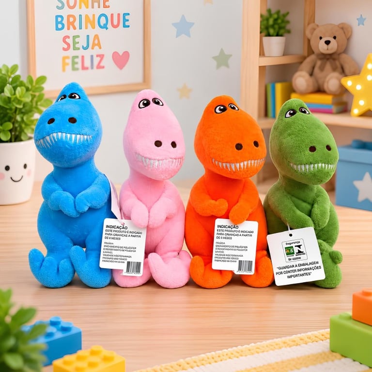 Dinossauro De Pelúcia Fofinho E Macio - Escolha Sua Cor