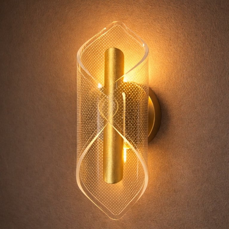 Arandela LED Dourada Luz Quente 7w 