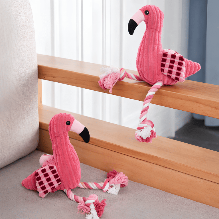 Pelúcia Flamingo Com Corda Para Pet