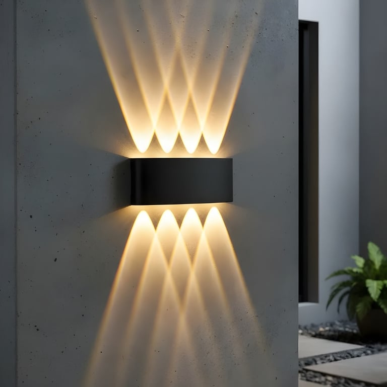 Arandela Led Preta 8 Fachos Bivolt