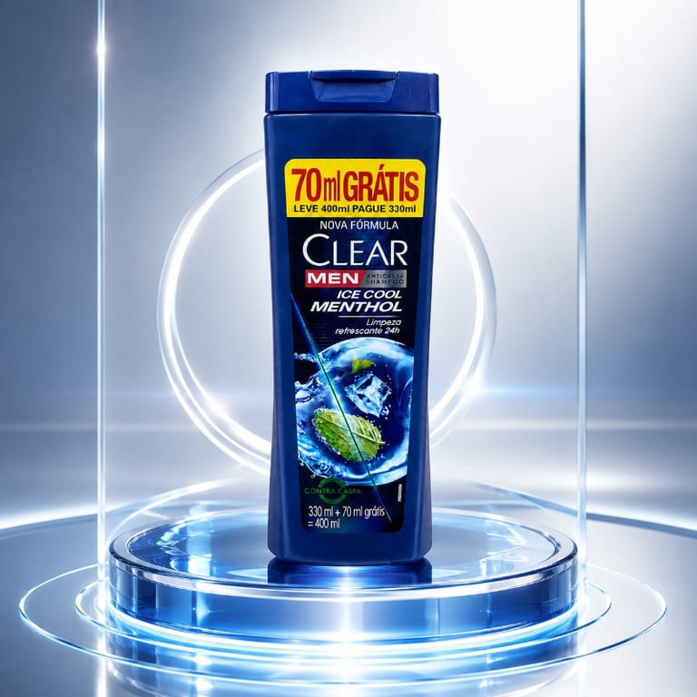 Shampoo Anticaspa Ice Cool Menthol Clear Men Leve 400ml Pague 330ml