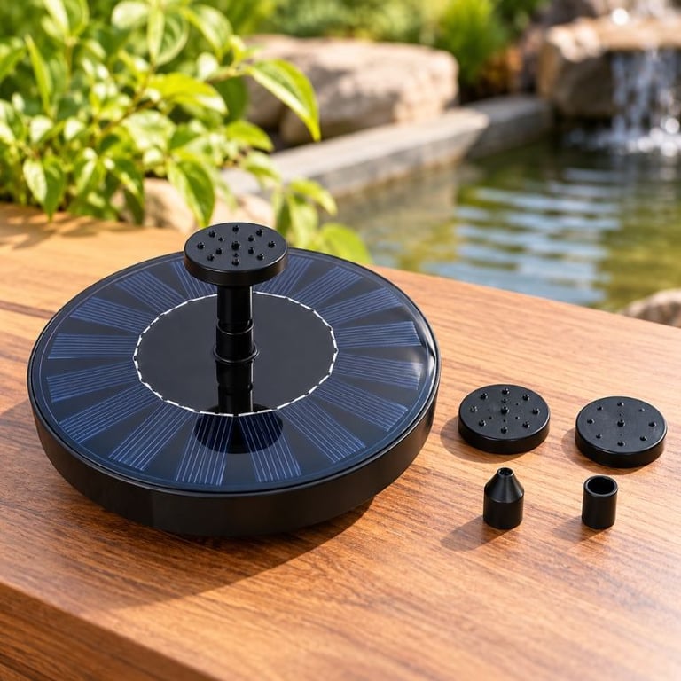 Chafariz Fonte Flutuante 16 cm com Painel Solar e 4 Bicos 