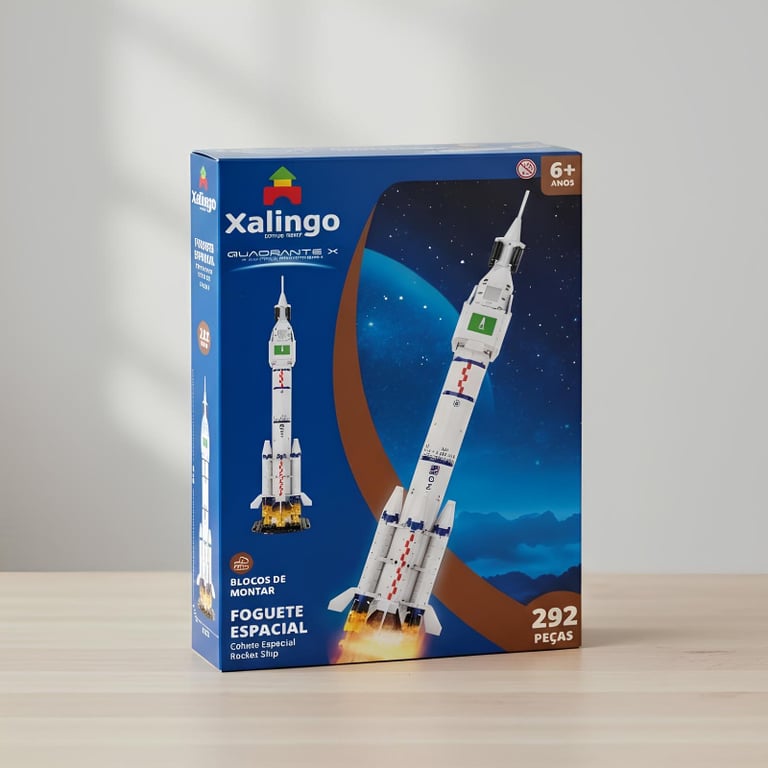 Blocos De Montar Foguete Espacial Quadrante X 292 Peças 