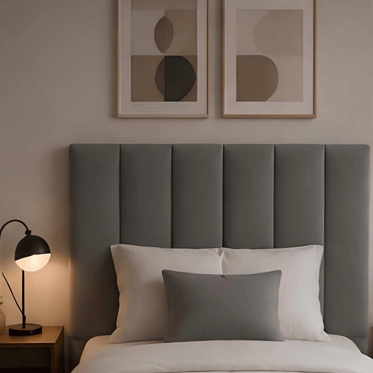 Cabeceira Cama de Solteiro Modular Estofada 60x20 kit com 5 Unidades Cinza