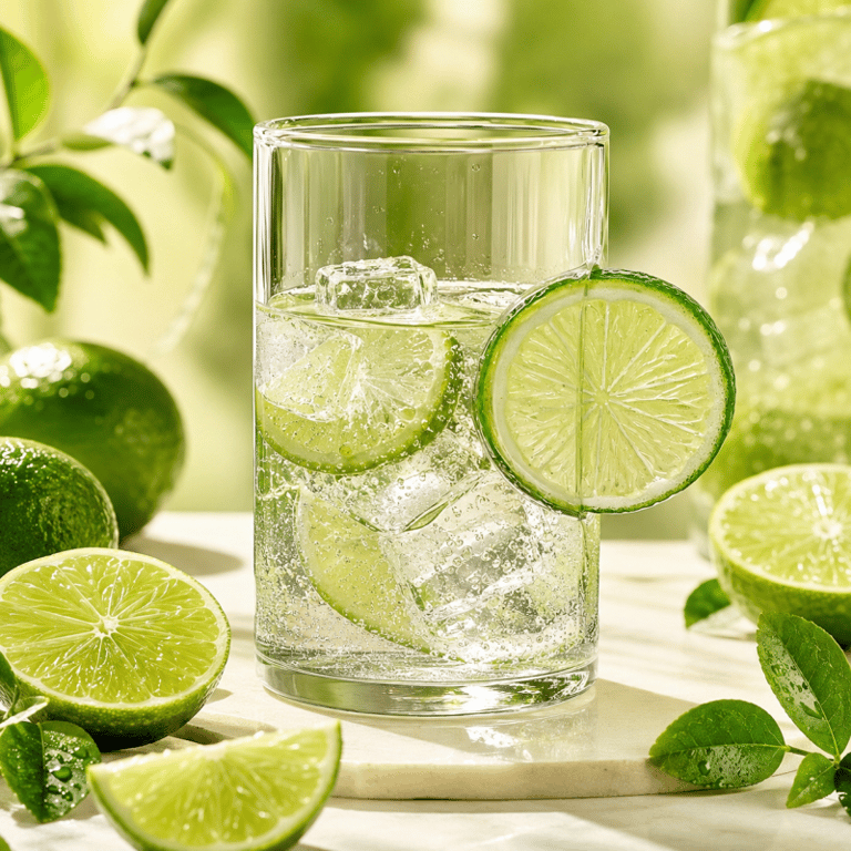 Copo de Vidro com Detalhe de Limão Verde 350 ml