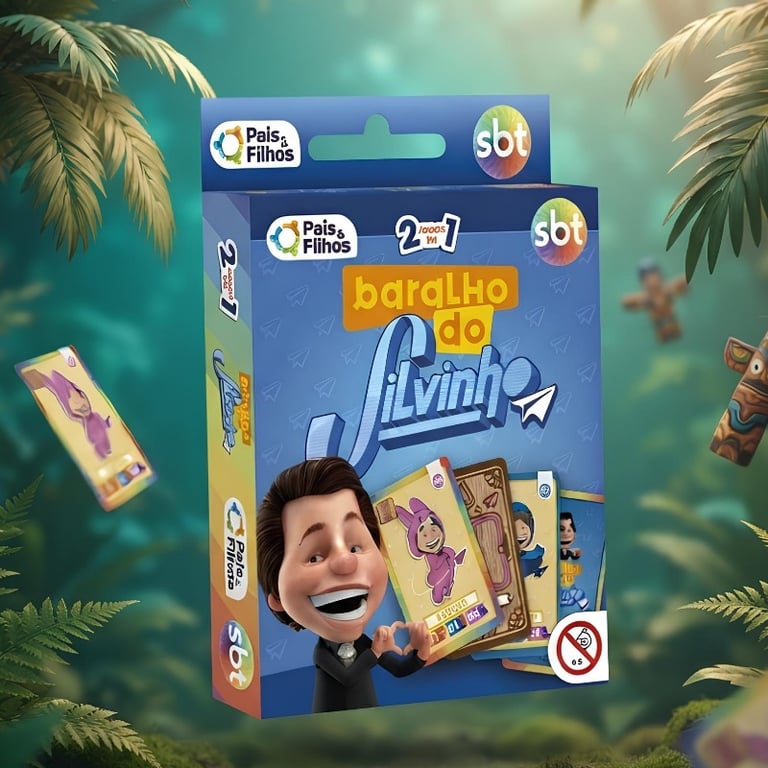 Jogo De Cartas Baralho Do Silvinho SBT 2 Jogos Em 1