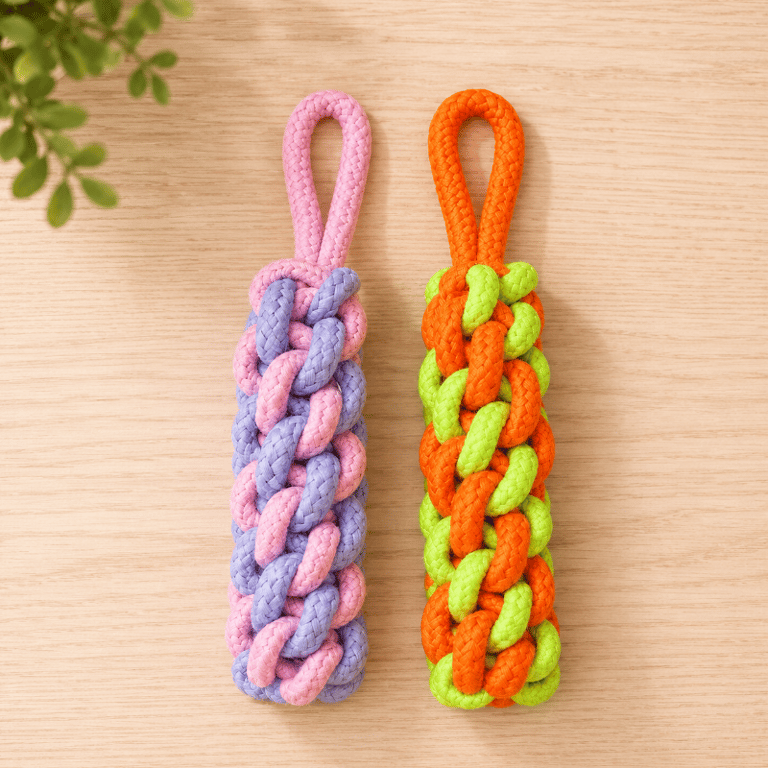 Brinquedo Mordedor Trançado De Corda Para Cachorro Resistente
