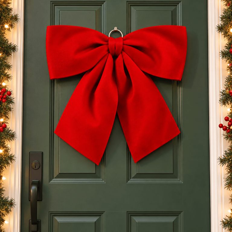 Laço Decorativo De Natal Grande Vermelho Para Árvores