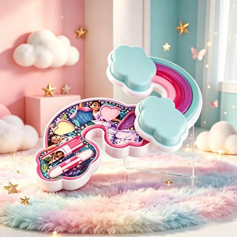 Paleta De Sombras e Batom Arco-íris Com Nuvens Encanto Disney Fenzza