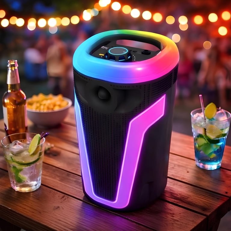 Caixa De Som Bluetooth Portátil 50W Com Rádio FM USB Entrada Para Microfone TWS Bateria Recarregável 1500mAh Duplo Alto Falante 4 Polegadas