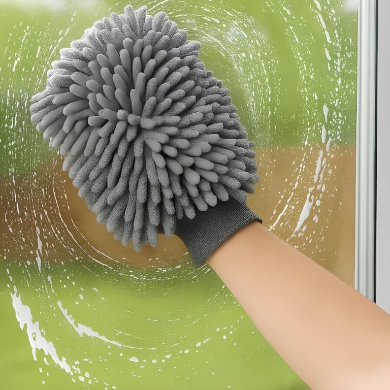 Luva De Microfibra Multiuso Para Limpeza Com Alta Absorção