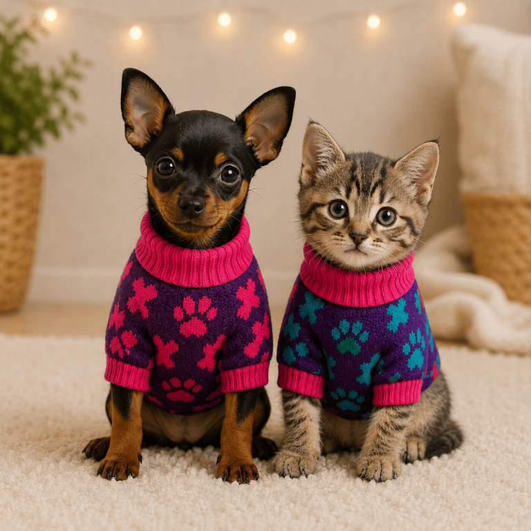 Roupa De Tricô Tamanho PP Para Cachorro E Gato Porte Pequeno