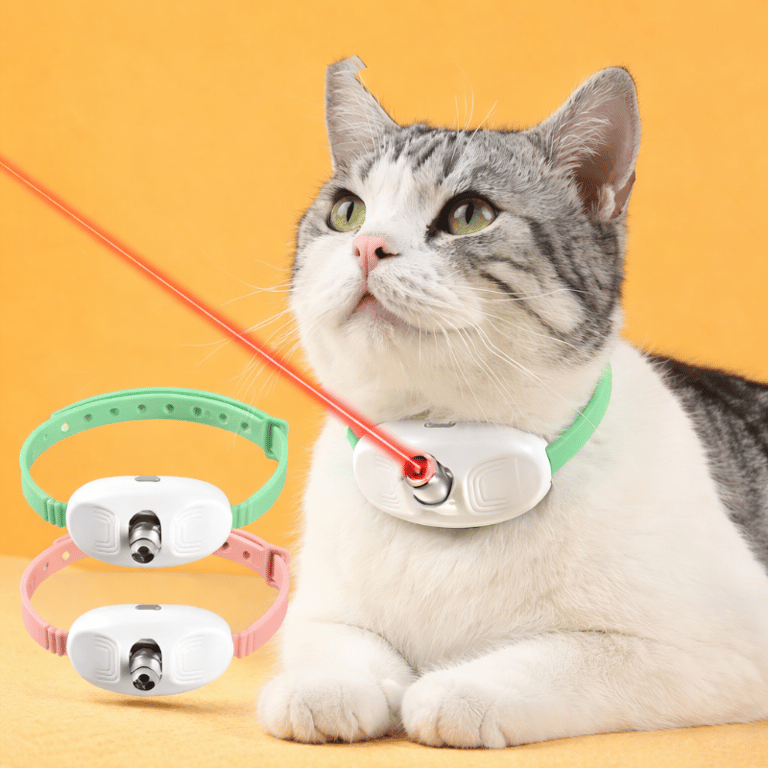 Coleira Com Laser Interativo Para Gatos Recarregável Ajustável