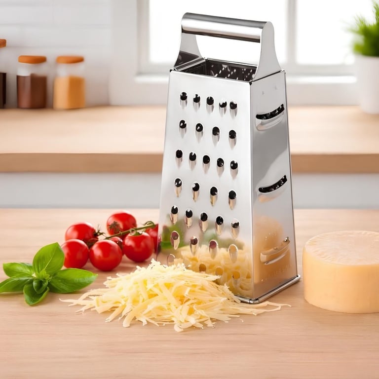 Ralador De Alimentos Multiuso Em Aço Inox Com 4 Faces E 24,7cm