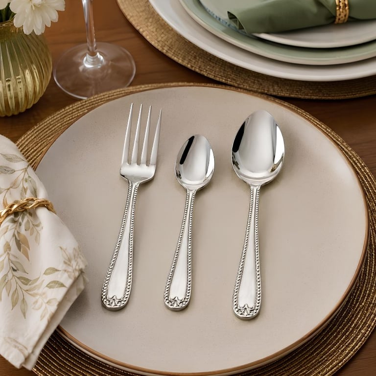 Kit Talheres Três Peças Com Acabamento Decorativo