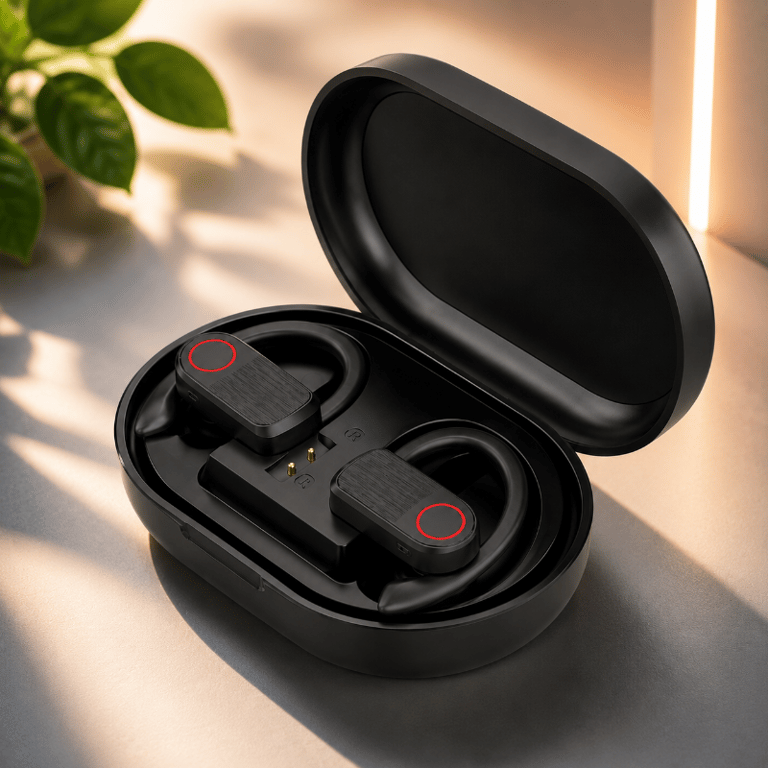 Fone de Ouvido Bluetooth Sem Fio com Estojo de Carregamento para Música, Chamadas e Uso Diário