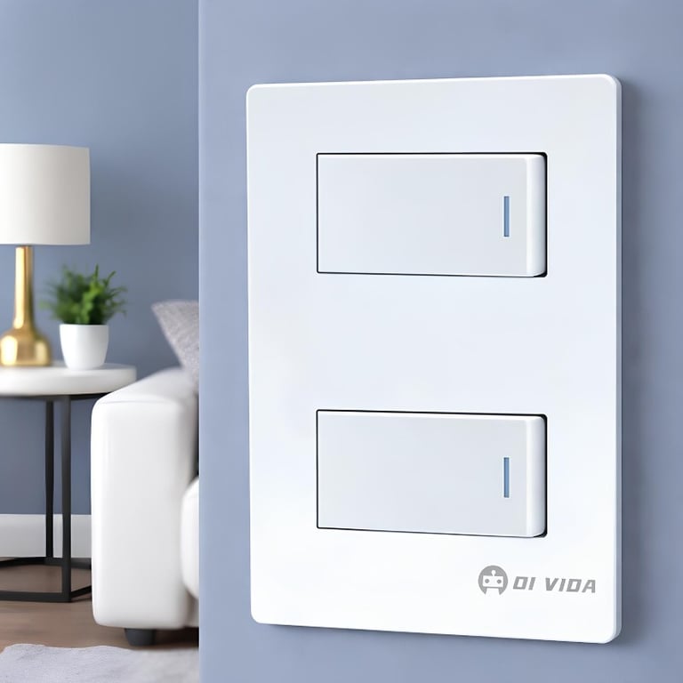 Interruptor Duplo De Parede Moderno Branco