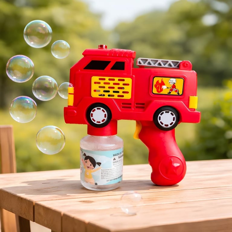Lança Bolhas De Sabão Caminhão Bombeiro Com Luz Infantil