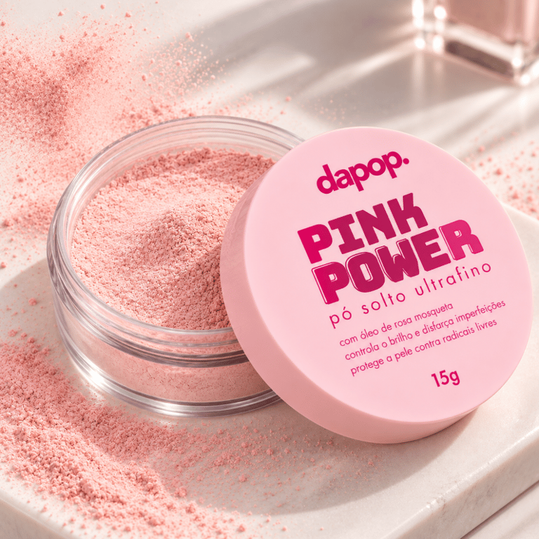 Pó Solto Ultrafino Pink Power Rosa Mosqueta Dapop 15g