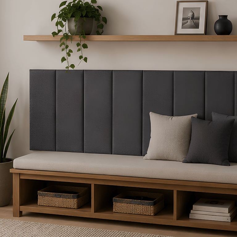 Cabeceira Queen Modular Estofada 60x20 kit com 8 Unidades na Cor Cinza