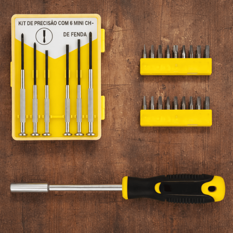 Kit Chaves De Aperto Fenda Phillips 27 Peças Profissional Aço Cor Prateado