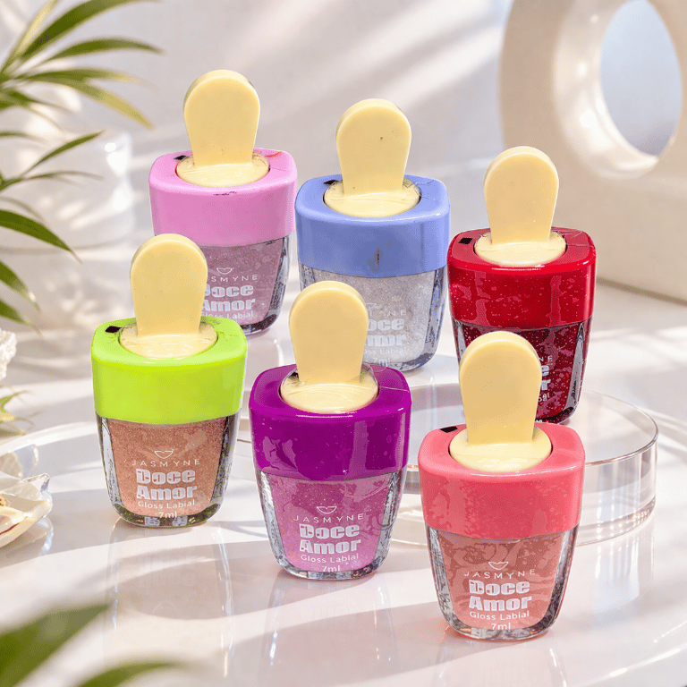 Gloss Labial Doce Amor Brilho Intenso Picolé Jasmyne 7ml