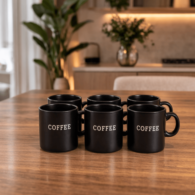 Conjunto 6 Canecas De Cerâmica Coffee 200ml Clássico E Durável