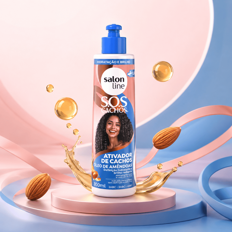 Ativador de Cachos S.O.S Cachos + Leves Óleo de Amêndoas Salon Line 300ml