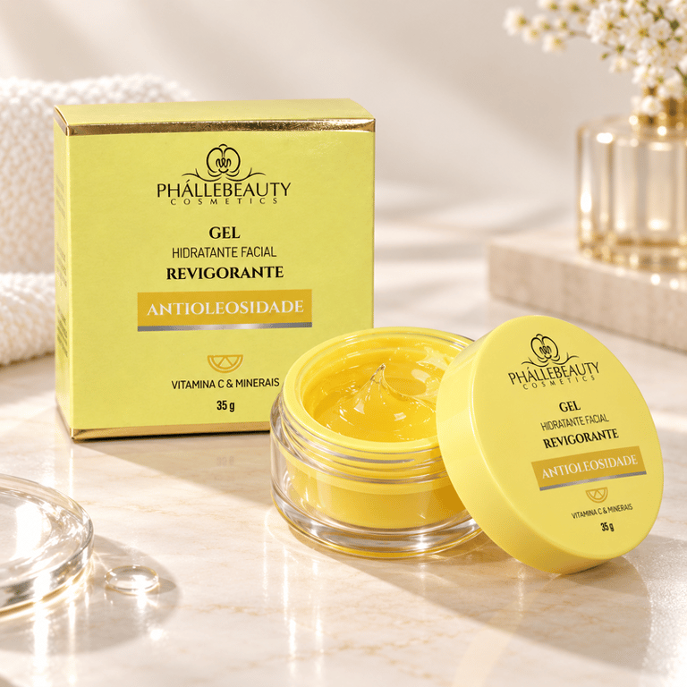 Gel Hidratante Facial Revigorante Antioleosidade Vitamina C & Minerais Phallebeauty 35g