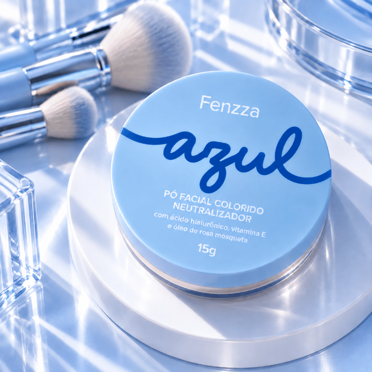 Pó Facial Colorido Neutralizador Azul Make Up Fenzza 15g