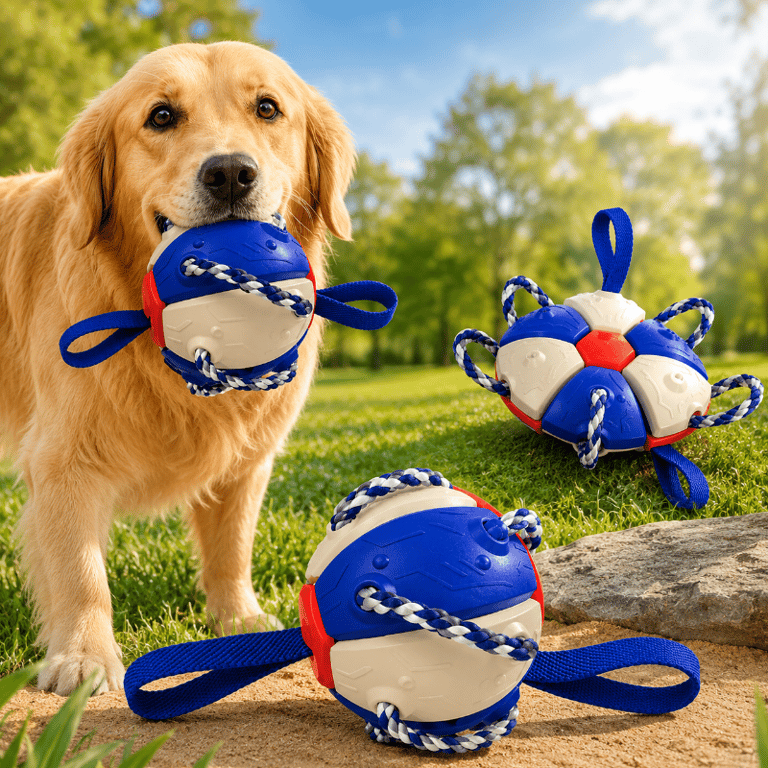 Brinquedo Mordedor Bola Frisbee Interativa Resistente Para Cães