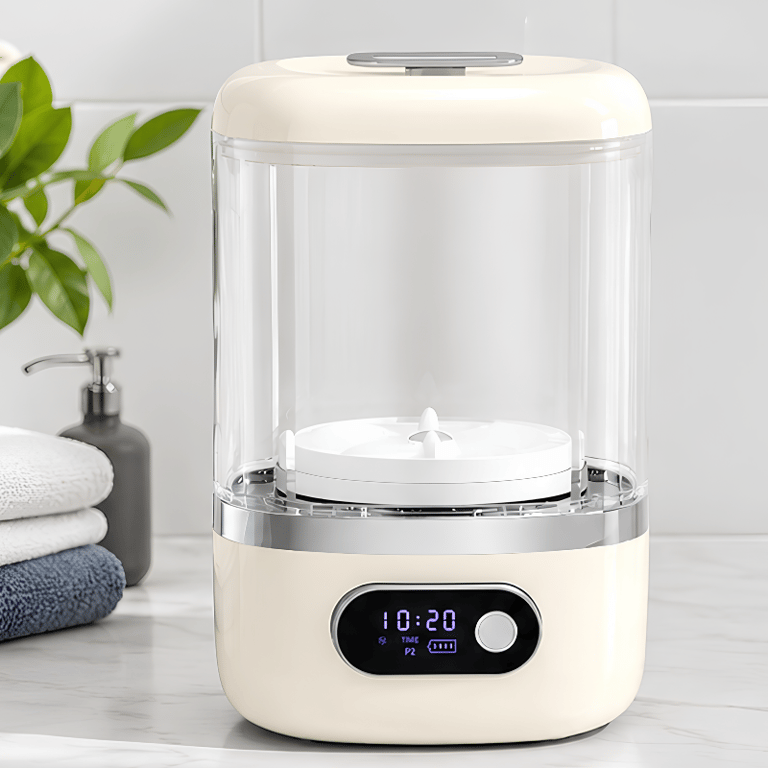 Lavadora Portátil Elétrica Digital Compacta  Controle de Tempo e Sistema de Lavagem para Pequenas Peças