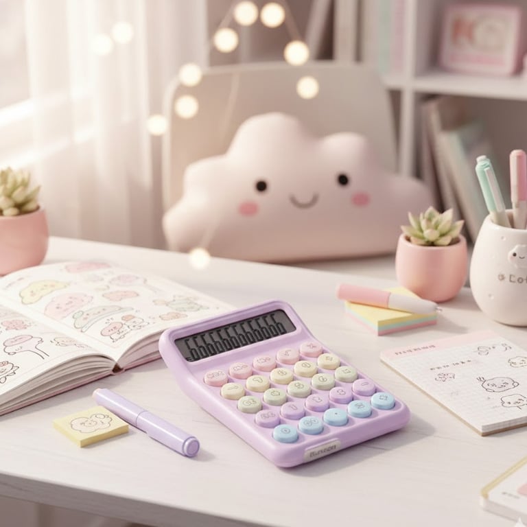 Calculadora De Mesa Com Teclas Redondas E Cores Candy Color