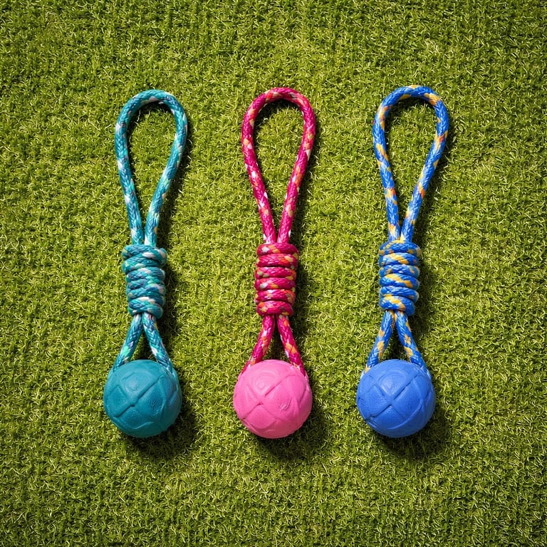 Brinquedo Corda Resistente Interativa Com Bola Para Cães 