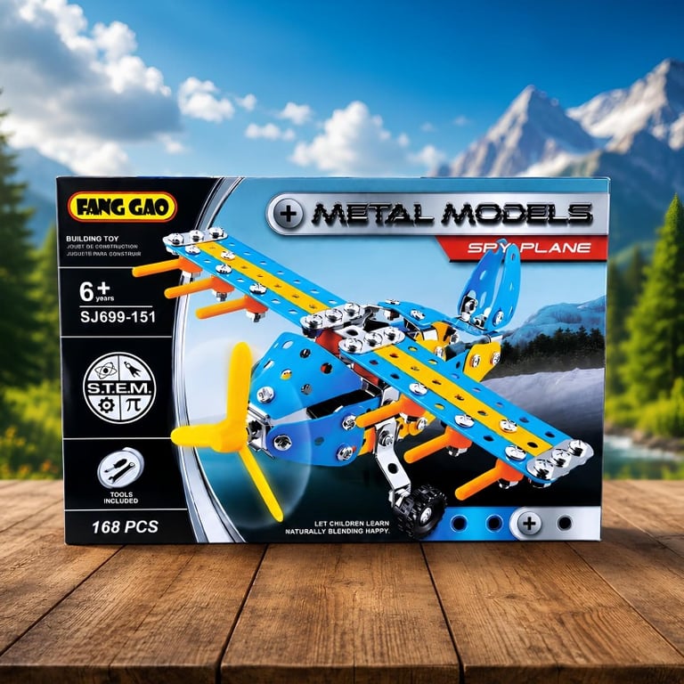 Brinquedo De Montar Avião Espião Metal Models 168 Peças