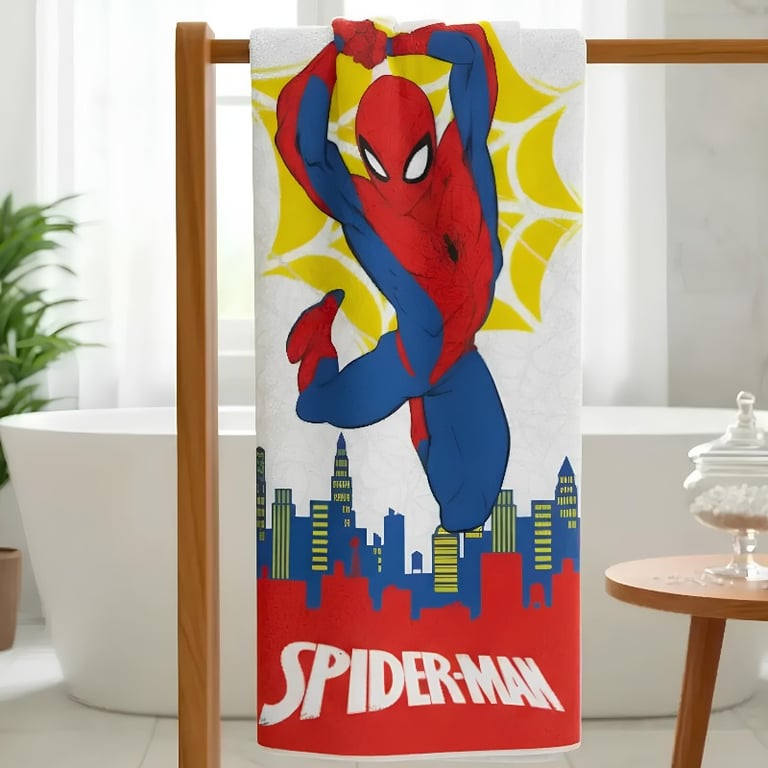 Toalha de Banho Infantil Spider Man Felpuda 60x120 cm Macia e Absorvente
