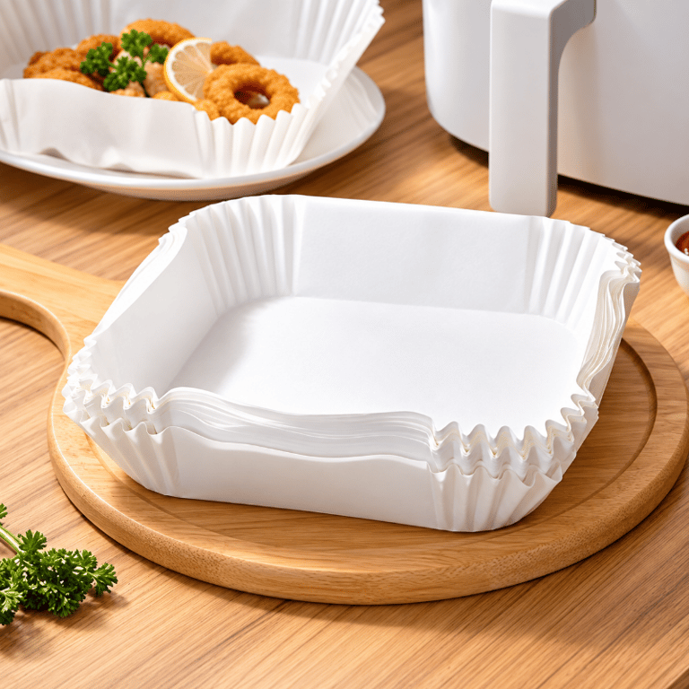 Forma Descartável Para Air Fryer 16cm Com 50 Unidades Em Papel Antiaderente Para Fritadeira Forno E Micro Ondas