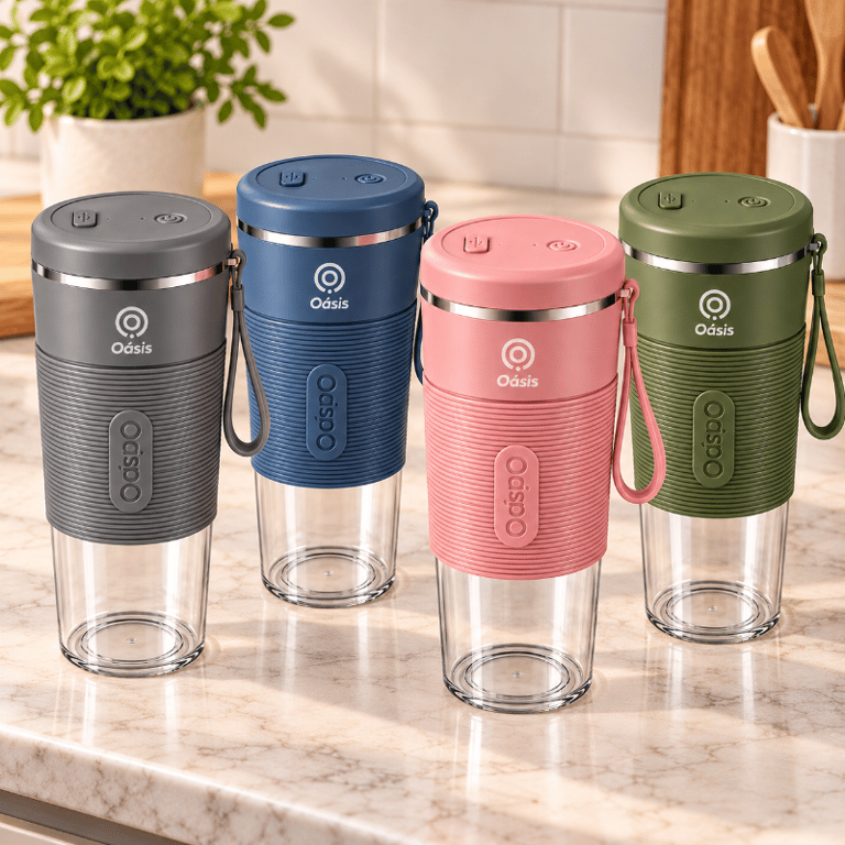 Mini Liquidificador Portátil 300 ml Recarregável Sem Fio Com Bateria 1500mAh Para Sucos Vitaminas e Shakes