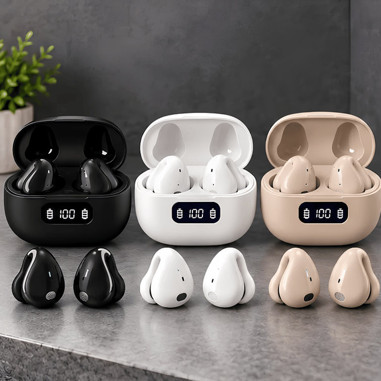 Fone De Ouvido Bluetooth Sem Fio TWS Com Estojo De Carregamento Display Digital E Design Ergonômico