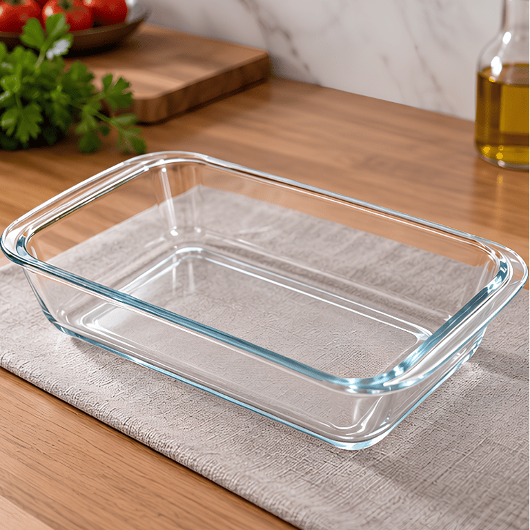 Travessa Retangular de Vidro 1000 ml para Servir Alimentos Saladas Sobremesas e Acompanhamentos