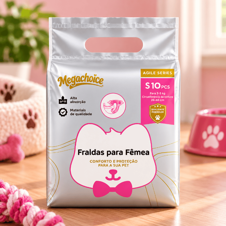 Fralda Descartável Higiênica Para Fêmea Tamanho P Com 10 Unidades