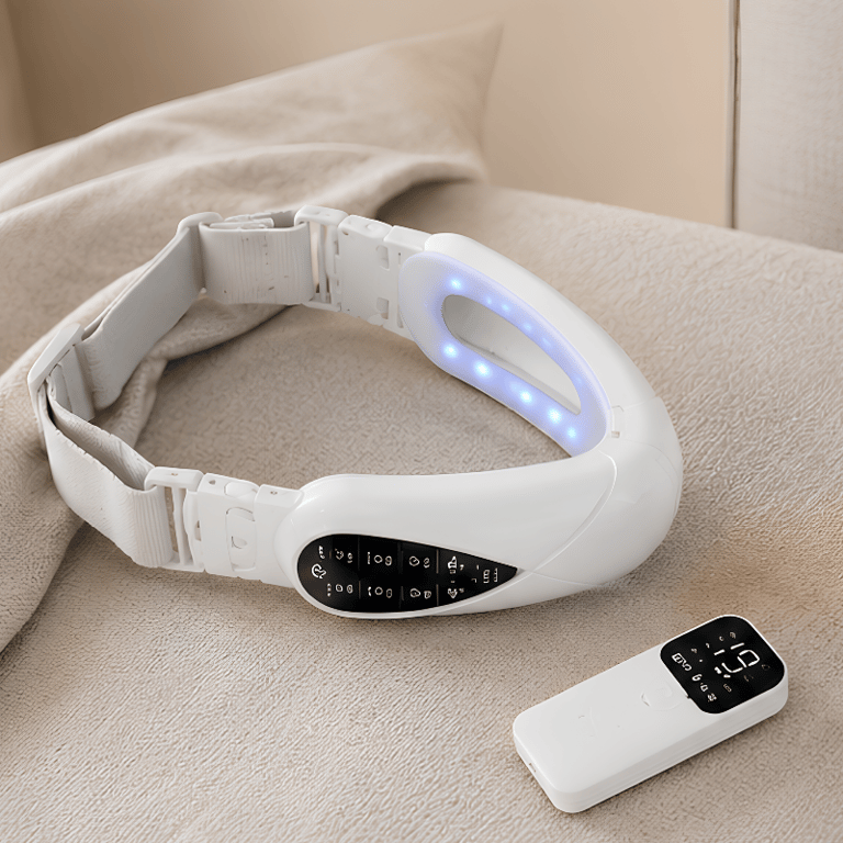 Massageador Facial Com Faixa Ajustável Estimulação Elétrica E Diferentes Modos De Tratamento