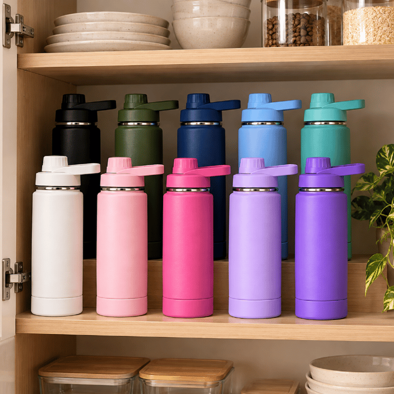 Garrafa Térmica 350ml Compacta com Tampa e Alça Integrada para Bebidas