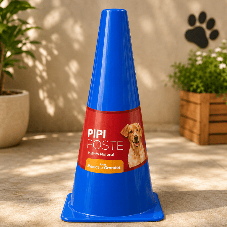 Cone Educador Azul Para Xixi De Cães Porte Médio E Grande