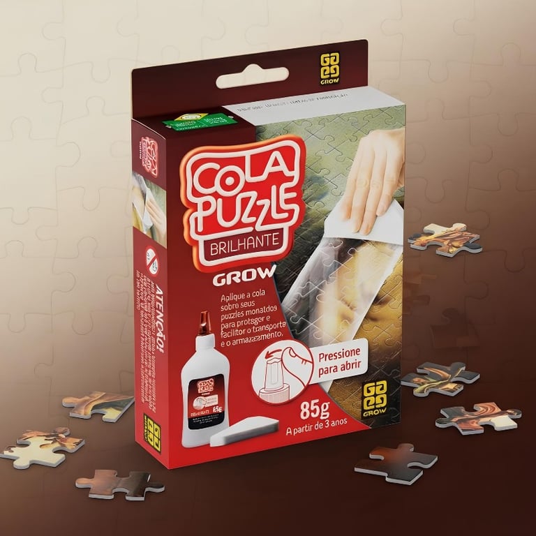 Cola Para Quebra Cabeça Acabamento Brilhante 85g Com Aplicador