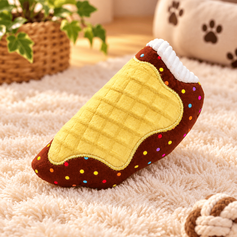 Brinquedo Sorvete Sanduíche De Pelúcia Para Pets