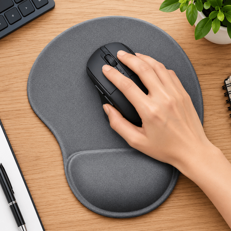 Mouse Pad Ergonômico Com Apoio De Punho Em Gel Antiderrapante
