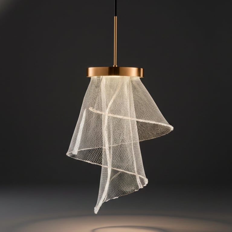 Lustre Pendente Bronze Escultural 