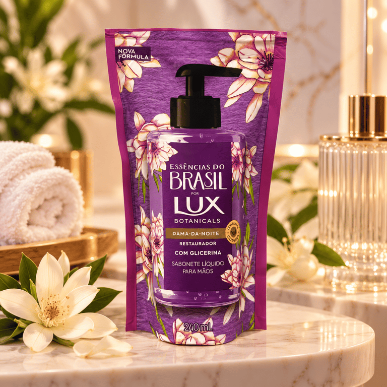 Sabonete Líquido Para Mãos Dama-Da-Noite Essências Do Brasil Lux Refil 240ml